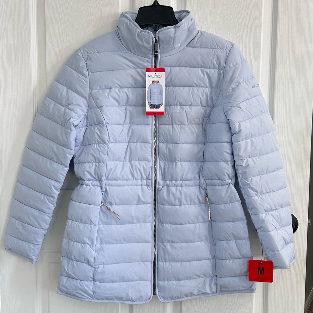 Nautica Light Blue Quilted Puffer Coat